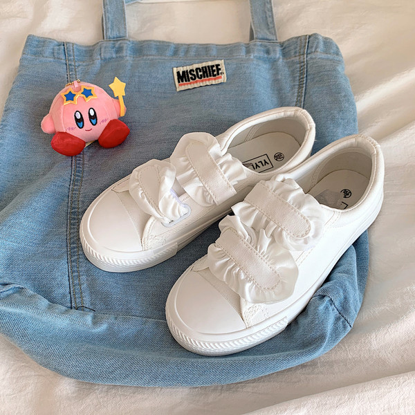 Sieviešu tekstila kedas ar velcro un lokām