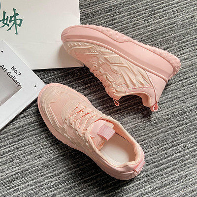 Tenisi dama din piele ecologica cu platforma de 5,5 cm