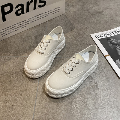 Tenisi casual dama confectionati din material textil cu talpa plata si sireturi