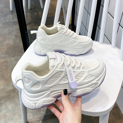 Ikdienas sieviešu kedas ar mežģīnēm un raupju zoli - divas krāsas