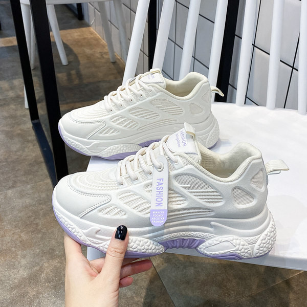 Ikdienas sieviešu kedas ar mežģīnēm un raupju zoli - divas krāsas