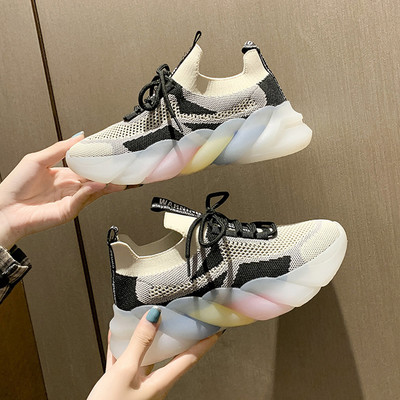 Sieviešu tekstila kedas ar krāsainu silikona zoli