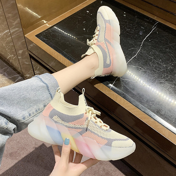 Sieviešu tekstila kedas ar krāsainu silikona zoli