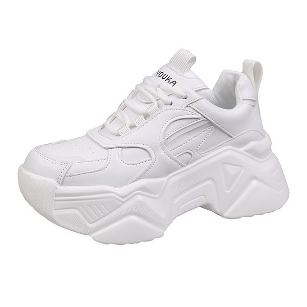 Adidași moderni de damă cu talpă înaltă și șireturi