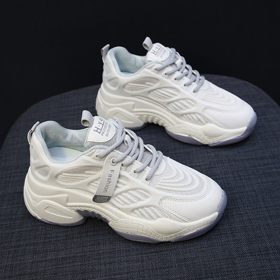 Modernas ikdienas mākslīgās ādas kedas ar raupju zoli