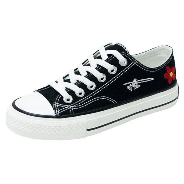 Tenisi dama casual din material textil cu broderie