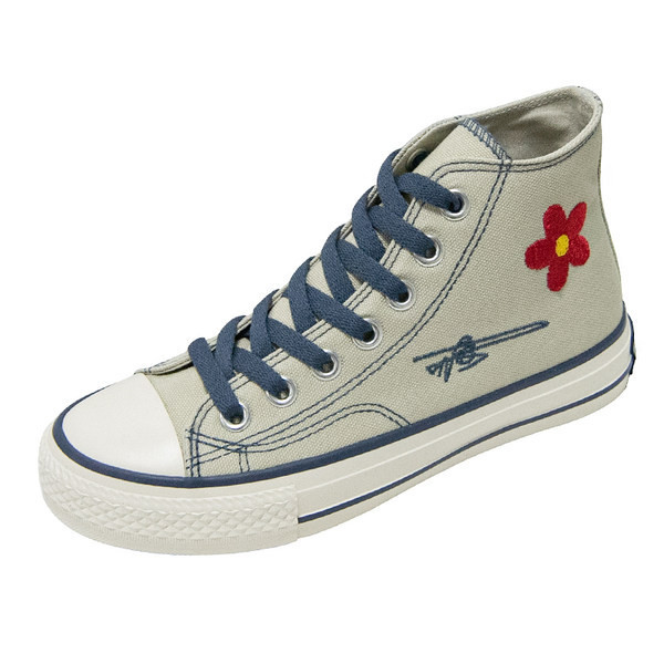 Modernas sieviešu augstās kedas ar izšuvumu un plakanu zoli