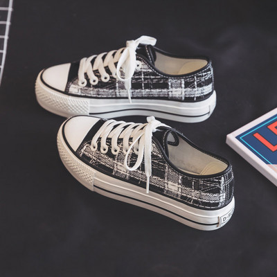 Tenisi dama casual din material textil cu talpa groasa