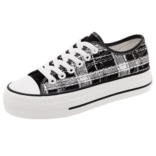 Tenisi dama casual din material textil cu talpa groasa