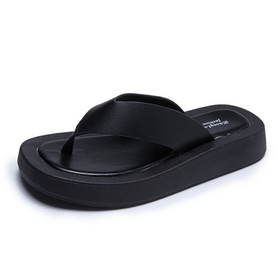 Ikdienas sieviešu čības ar ādas siksniņu starp pirkstiem