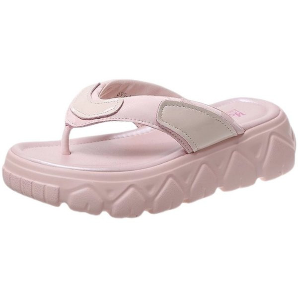 Papuci casual de damă între degete, cu talpă groasă și aspră