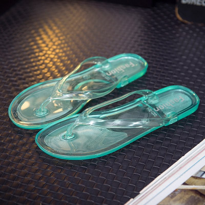 Papuci de damă din silicon cu talpă plată - între degete