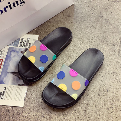 Papuci casual dama din silicon cu puncte in mai multe culori