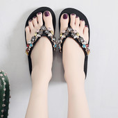 Γυναικείες σαγιονάρες με πέτρες διακοσμημένες για την παραλία και καθημερινή ζωή