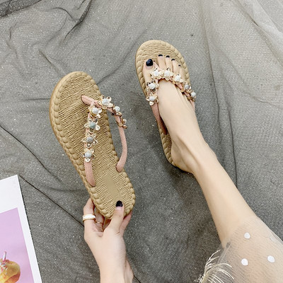 Papuci casual de dama cu talpa plate si decor metalic