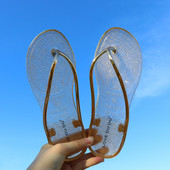 Caurspīdīgas silikona flipas pludmalei