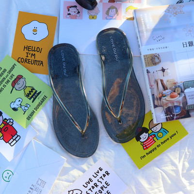 Caurspīdīgas silikona flipas pludmalei