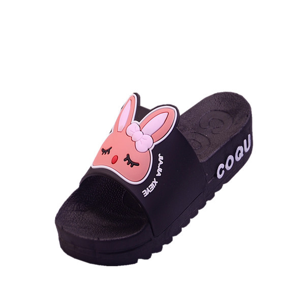 Papuci de cauciuc dama cu platforma inalta si aplicare 3D