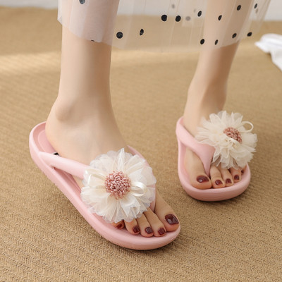 Sieviešu silikona čības ar 3D ziedu elementu