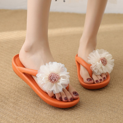 Sieviešu silikona čības ar 3D ziedu elementu