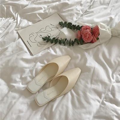 Elegantne ženske papuče od eko kože na nisku petu