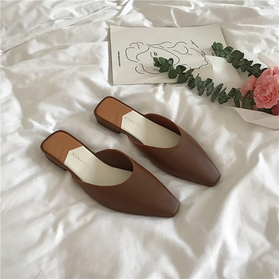 Elegantne ženske papuče od eko kože na nisku petu