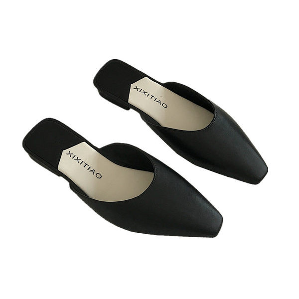 Elegantas sieviešu čības no eko ādas ar zemiem papēžiem