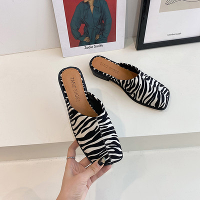 Papuci de damă din piele cu talpă plată în patru culori