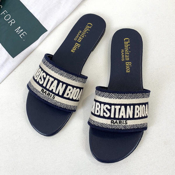 Papuci casual dama cu inscriptie brodata