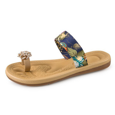 Papuci casual cu curea textila si elemente 3D