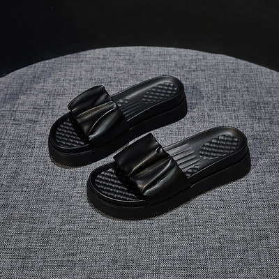 Ikdienas sieviešu čības ar augstu platformu vienkāršu modeli