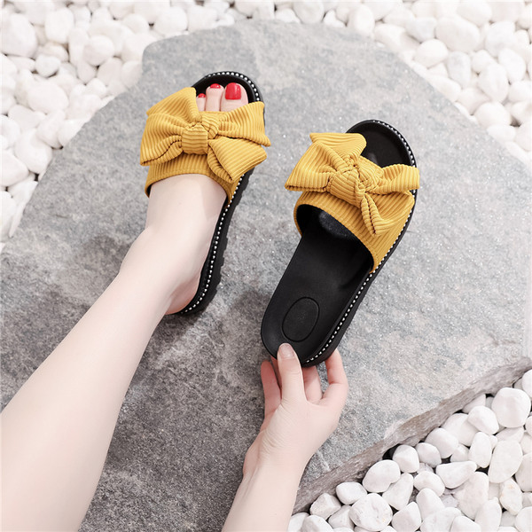 Νέο μοντέλο γυναικείες παντόφλες με πλατφόρμα και κορδέλα