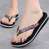 Papuci casual dama intre degete cu platforma de 3 cm