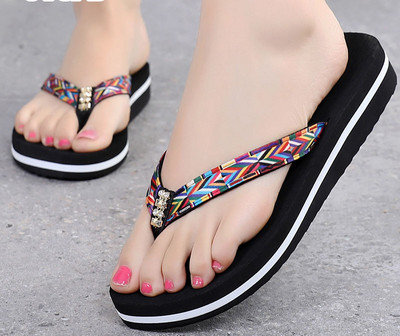 Papuci casual dama intre degete cu platforma de 3 cm