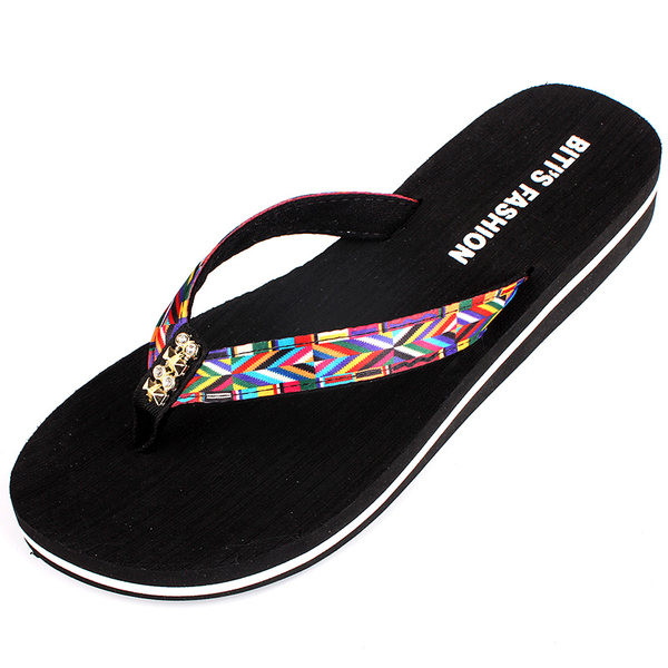 Papuci casual dama intre degete cu platforma de 3 cm