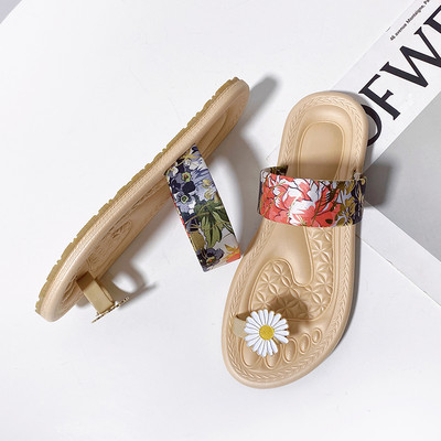 Sieviešu čības ar gumijas zoli un tekstila siksnu