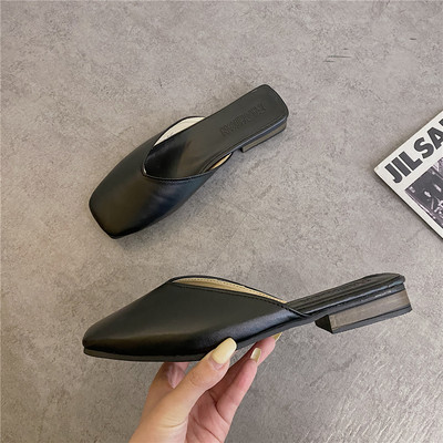 Νέο μοντέλο γυναικείες έκο δερμάτινες παντόφλες σε τρία χρώματα και επίπεδη σόλα