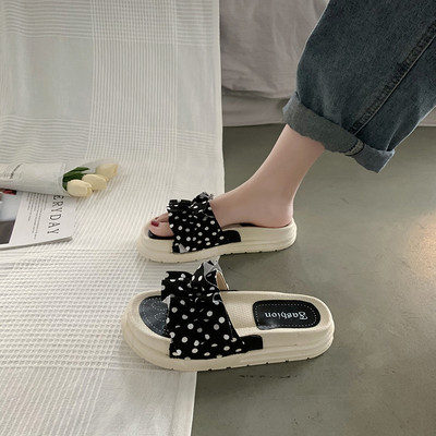 Papuci casual dama cu puncte cu bucle in trei culori