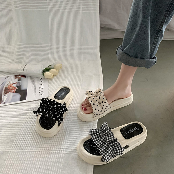 Papuci casual dama cu puncte cu bucle in trei culori