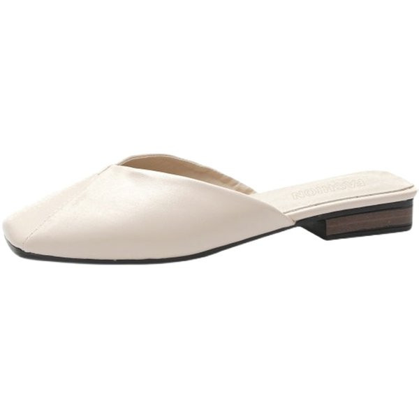 Papuci moderni de dama din piele cu talpa plata in trei culori