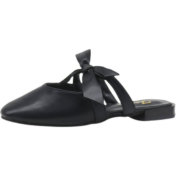 Model nou de papuci de dama din piele cu panglica in trei culori