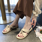 Papuci casual din piele ecologica si talpa plata