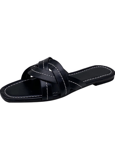 Model nou de papuci de dama din piele in trei culori cu bretele