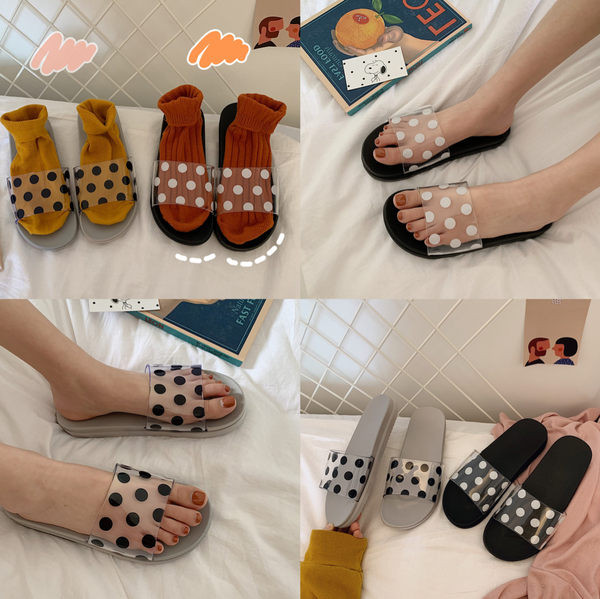 Sieviešu silikona čības ar punktveida zolēm