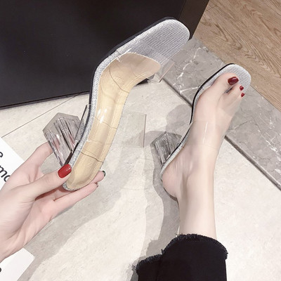 Modernas sieviešu čības ar biezu papēdi - 7,5 cm