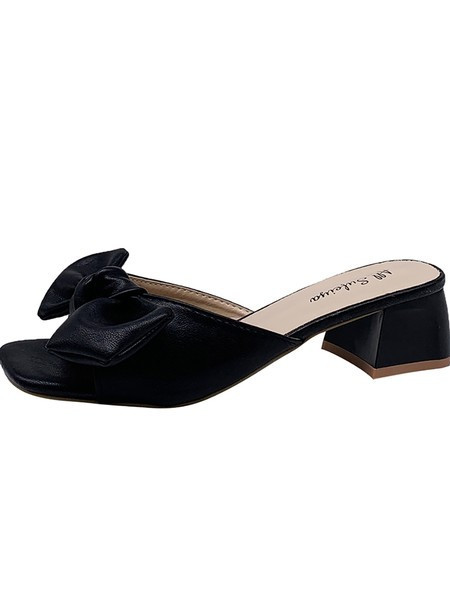 Papuci dama cu panglica si toc in patru culori