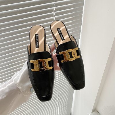 Jauna modeļa sieviešu čības smails modelis ar metāla sprādzi