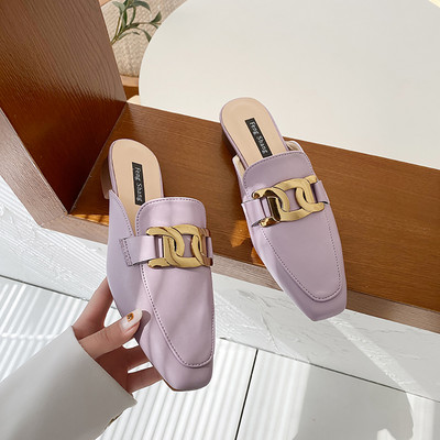 Jauna modeļa sieviešu čības smails modelis ar metāla sprādzi