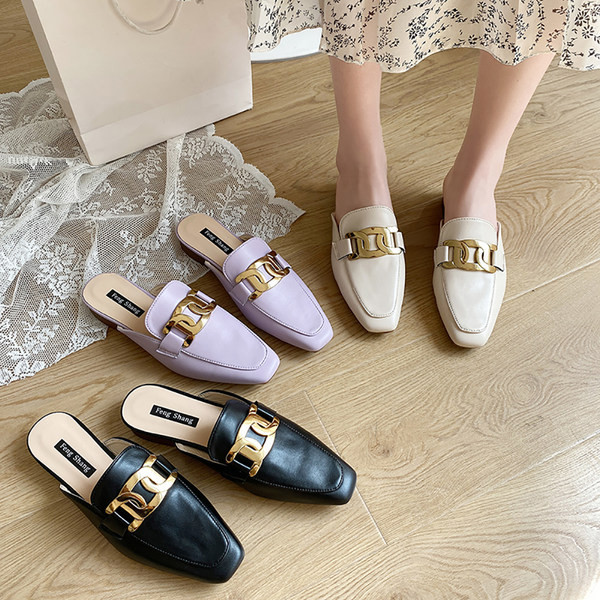 Jauna modeļa sieviešu čības smails modelis ar metāla sprādzi