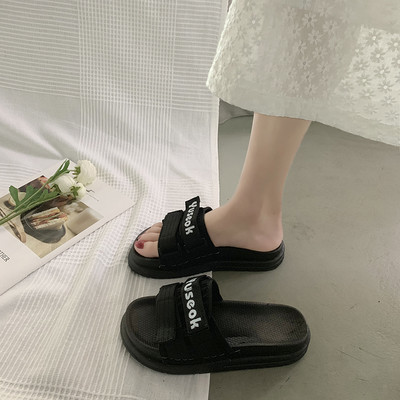 Papuci casual de dama cu talpa plate si velcro